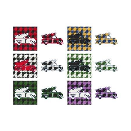 Fun With Plaid: Truck With Tree - Cross Stitch Wonders