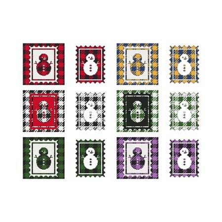Fun With Plaid: Snowman Stamp - Cross Stitch Wonders