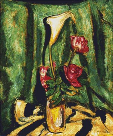 Still Life With Calla Lily And Roses - X Squared Cross Stitch