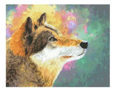 Abstract Wolf - Fox Trails Needlework