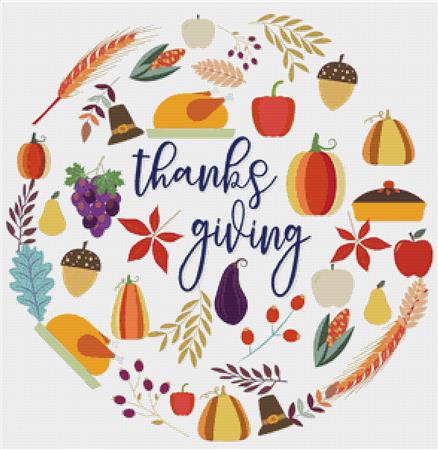 Thanksgiving Food - X Squared Cross Stitch