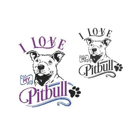 I Love My Pitbull - Cross Stitch Wonders