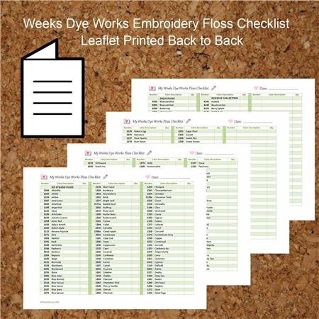Embroidery Floss Checklist Weeks Dye Works - PinoyStitch