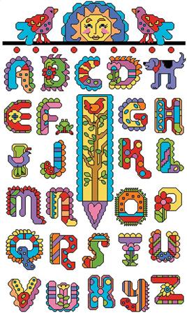 Fiesta Folk Art Alphabet - Kooler Design Studio