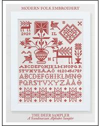 The Deer Sampler: A Scandinavian Alphabet Sampler - Modern Folk Embroidery