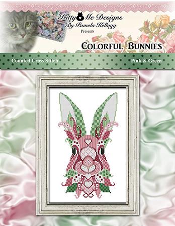Colorful Bunnies Pink And Green - Kitty & Me Designs