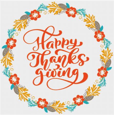 Thanksgiving Wreath - X Squared Cross Stitch