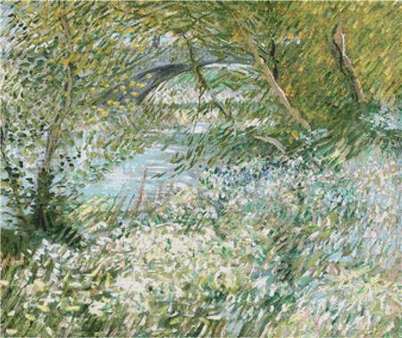 Banks Of The Seine With Pont de Clichy In The Spring - X Squared Cross Stitch