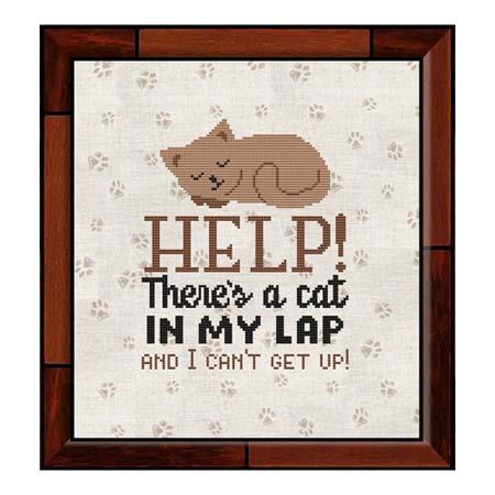 HELP! There's A Cat In My Lap And I Can't Get Up - Cross Stitch Wonders