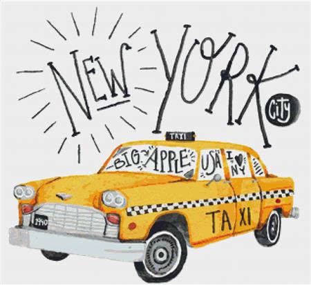 New York Taxi - X Squared Cross Stitch
