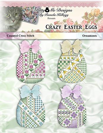 Crazy Easter Eggs Ornaments - Kitty & Me Designs