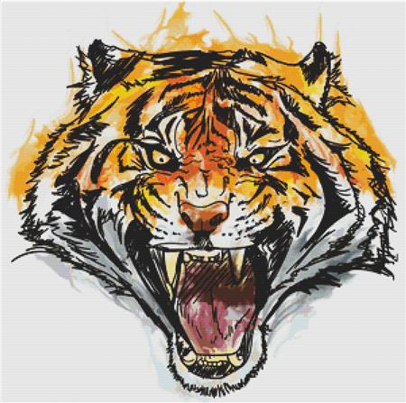 Wild Tiger - X Squared Cross Stitch