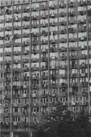 Black And White Apartment Building - X Squared Cross Stitch