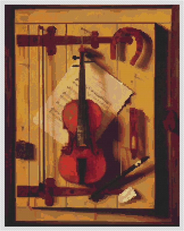 Still Life Of Violin And Music - Art of Stitch, The