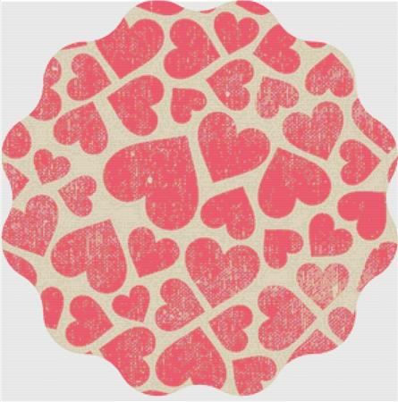 Grunge Hearts - X Squared Cross Stitch
