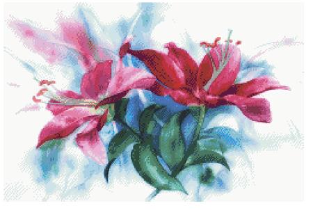 Watercolor Lilies - Fox Trails Needlework