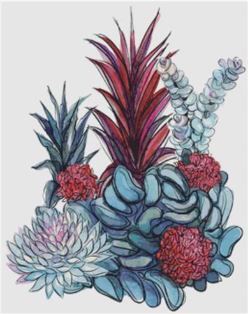 Bouquet Of Succulents I - X Squared Cross Stitch