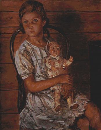 Girl With Doll - X Squared Cross Stitch