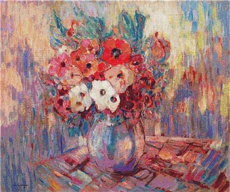 Anemones In A Vase - X Squared Cross Stitch