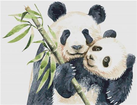 Mum And Baby Panda - X Squared Cross Stitch