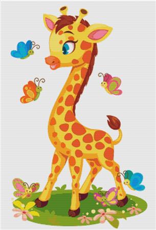 Cute Giraffe - X Squared Cross Stitch