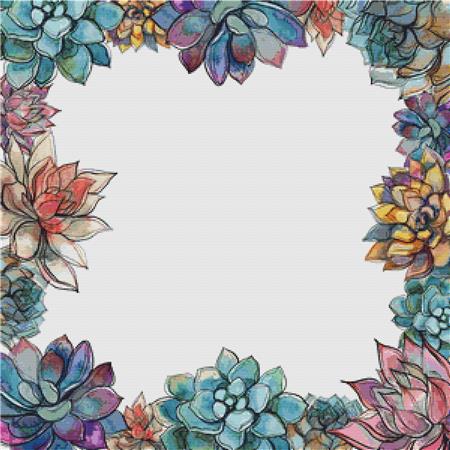 Succulent Frame - X Squared Cross Stitch