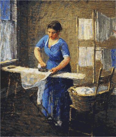 Woman Ironing - X Squared Cross Stitch