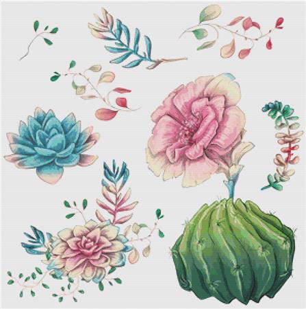 Cacti And Succulents I - X Squared Cross Stitch