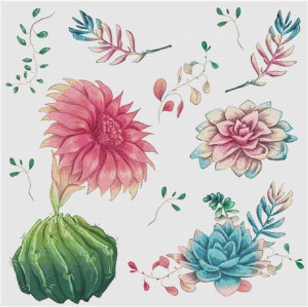 Cacti And Succulents III - X Squared Cross Stitch