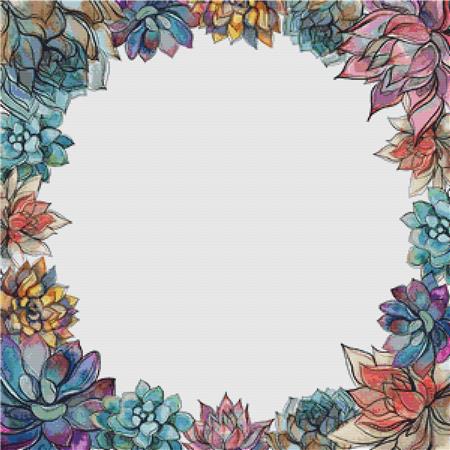Succulent Frame I - X Squared Cross Stitch