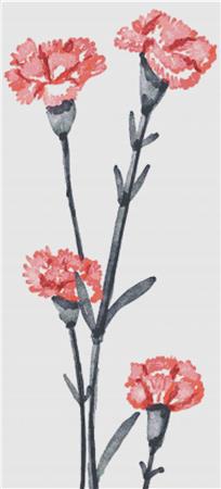 Four Carnations - X Squared Cross Stitch