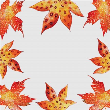 Autumn Leaves Frame - X Squared Cross Stitch