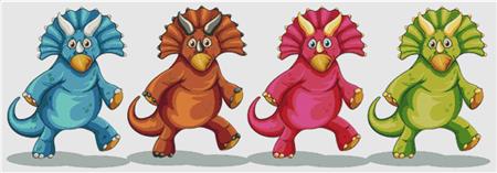 Four Dinosaurs - X Squared Cross Stitch