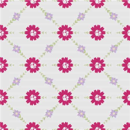 Pink And Purple Flowers - X Squared Cross Stitch
