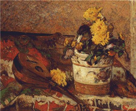 Dahlias And Mandolin - X Squared Cross Stitch