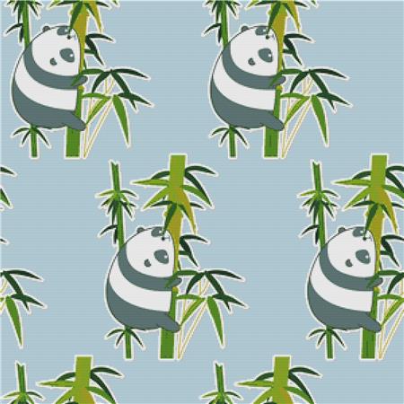 Pandas On Bamboo - X Squared Cross Stitch