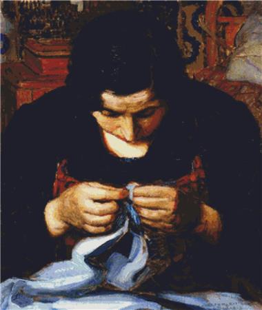 Woman Sewing - X Squared Cross Stitch