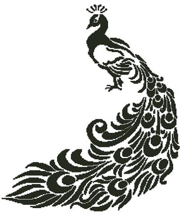 Peacock Silhouette - Fox Trails Needlework