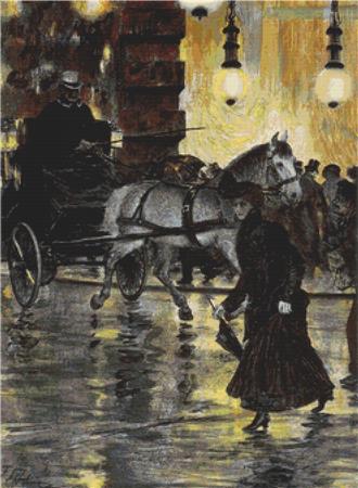 Frederick Street On A Rainy Night - X Squared Cross Stitch