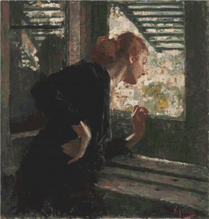 Lady At A Window - X Squared Cross Stitch