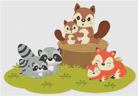 Cute Woodland Animals - X Squared Cross Stitch