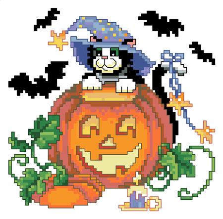 Cat, Bats & Pumpkin - Kooler Design Studio