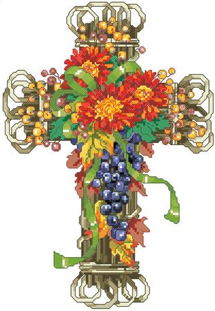Fall Season Floral Cross - Kooler Design Studio