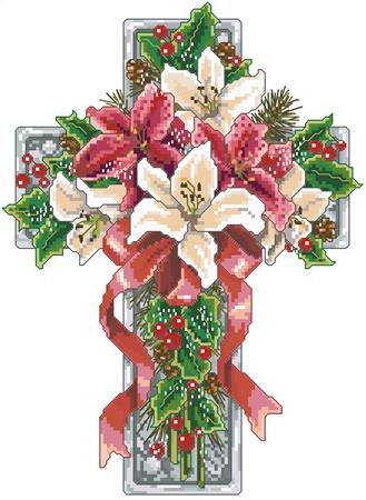 Winter Season Floral Cross - Kooler Design Studio
