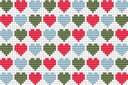 Colourful Hearts - X Squared Cross Stitch