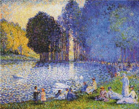 Lake In The Bois de Boulogne - X Squared Cross Stitch