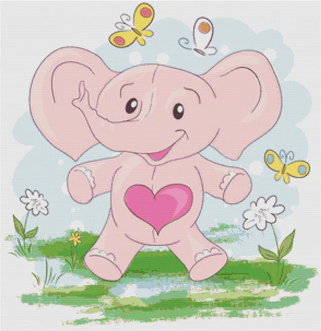 Cute Little Elephant - X Squared Cross Stitch