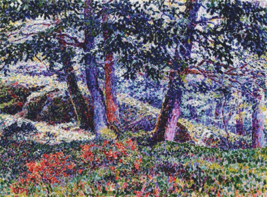 Oaks And Blueberry Bushes - X Squared Cross Stitch