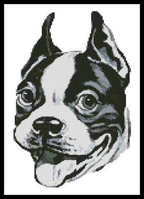 Boston Terrier Drawing - Artecy Cross Stitch