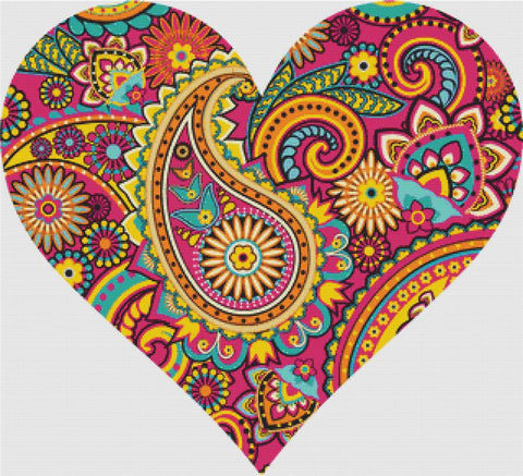 Pink Paisley I - X Squared Cross Stitch